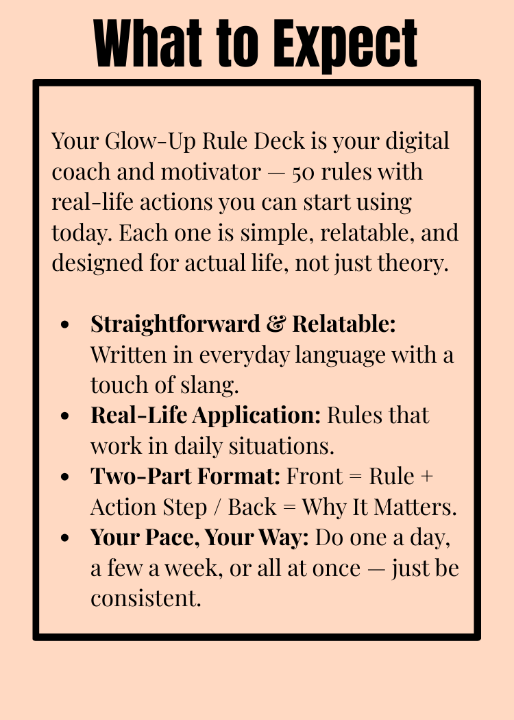 The Glow-Up Rule Deck – Digital Download