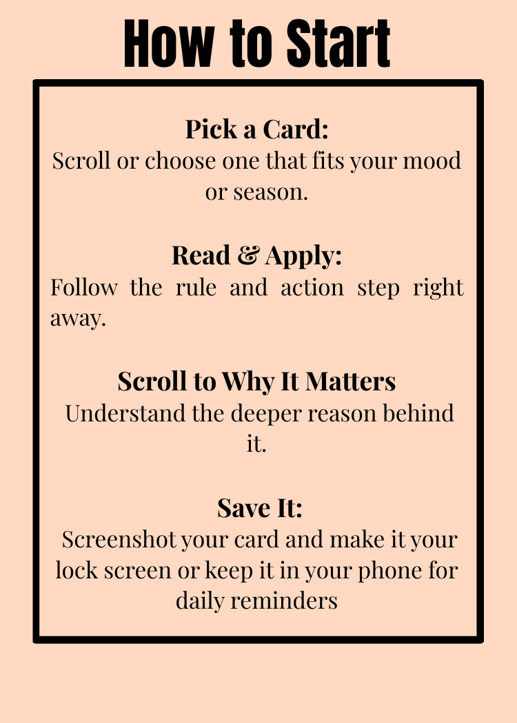 The Glow-Up Rule Deck – Digital Download